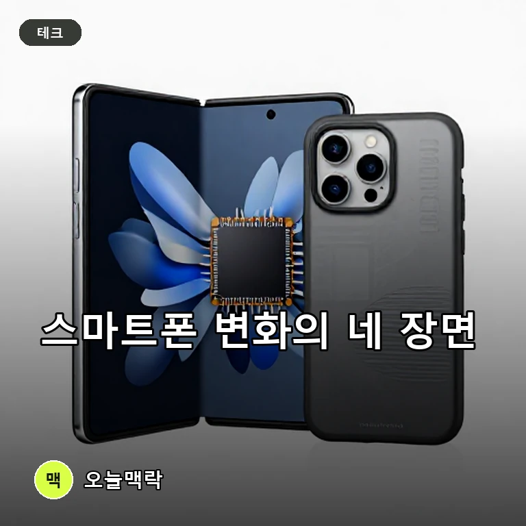 스마트폰 시장의 네 갈래 변화, 폴더블부터 과의존·리스까지 한눈에 짚어보기 주제를 표현한 AI 생성 편집 이미지