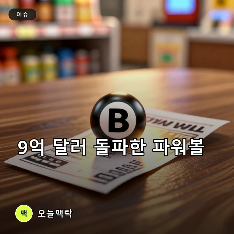 파워볼 잭팟 9억 500만 달러 돌파, 미국 전역 복권 열풍 후끈 주제를 표현한 편집 이미지