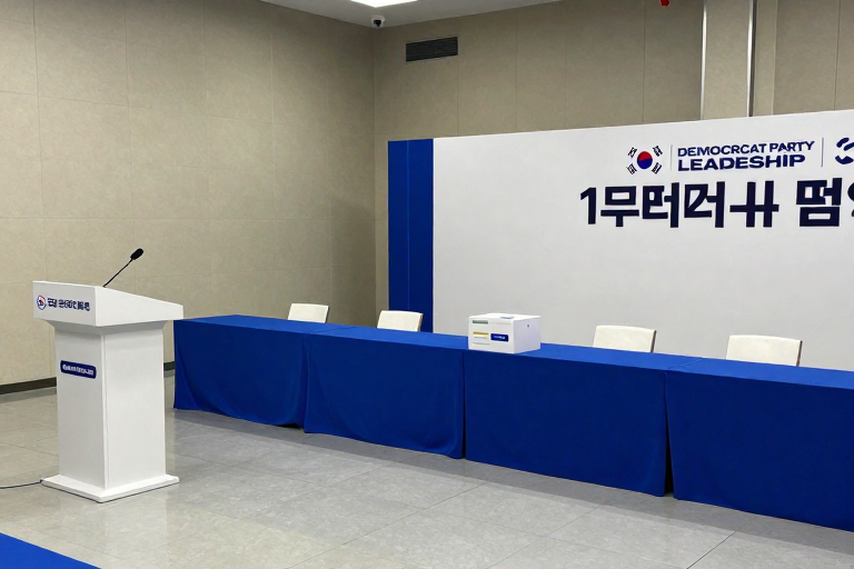 민주당 당대표 선거 핵심 쟁점과 확인법 주제를 표현한 편집 이미지