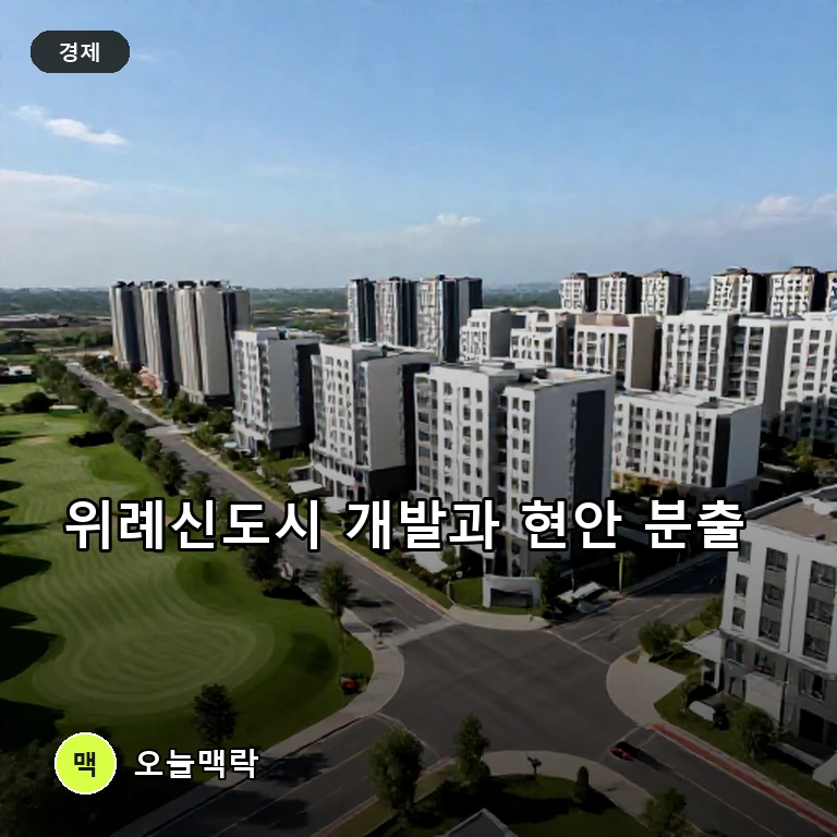 성남골프장 8000가구 공급 추진에 위례신도시 개발·교통 현안 분출 주제를 표현한 편집 이미지