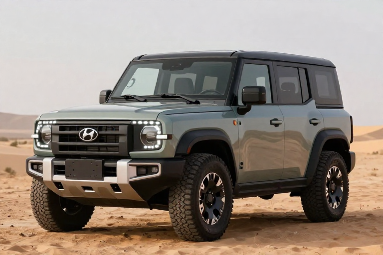 현대차가 인정한 2도어 괴물 SUV 갤로퍼 헤리티지 부활 주제를 표현한 편집 이미지