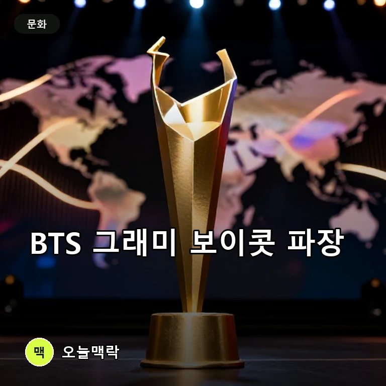 방탄소년단 그래미 '아시안 팝' 보이콧, K팝 분리 수상 논란에 그래미 재검토 착수 주제를 표현한 편집 이미지