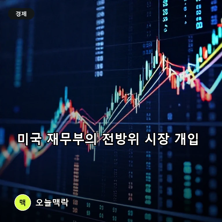 미국 재무부, 젝슨홀 금리 갈등부터 스테이블코인 규제까지 공세 주제를 표현한 편집 이미지