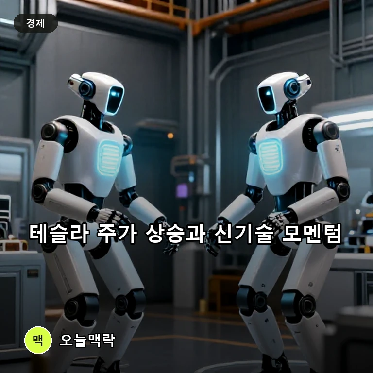 테슬라 주가 3.41% 상승…우주 기지 옵티머스 투입설까지 모멘텀 강화 주제를 표현한 편집 이미지
