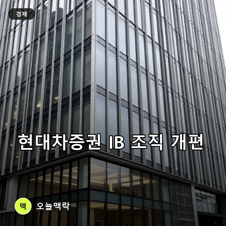 현대차증권, 구조화금융·기업금융 양대 본부 체제 IB 조직 개편 단행 주제를 표현한 편집 이미지