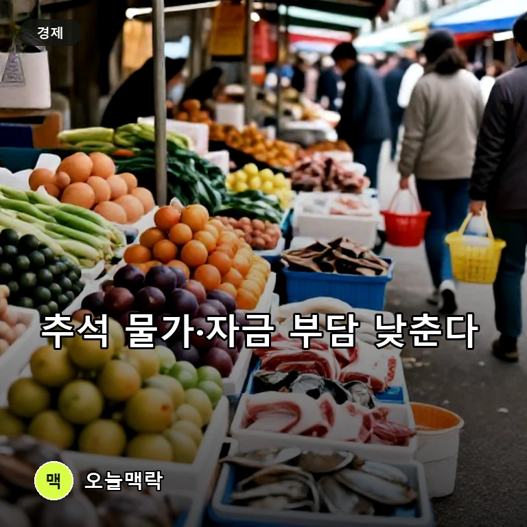 정부, 추석 성수품 18.3만t 공급…명절자금 43.4조원 푼다 주제를 표현한 편집 이미지
