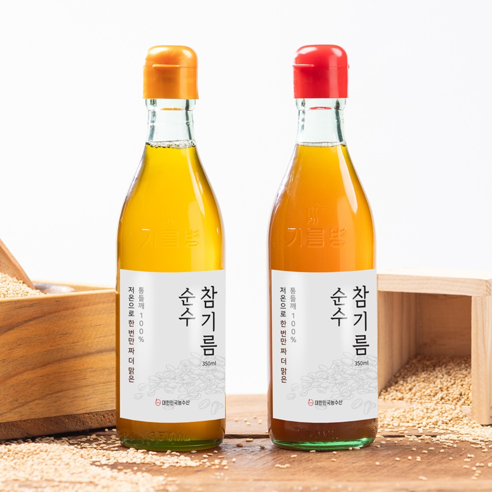 저온압착 참기름 350ml 통깨 제품 이미지