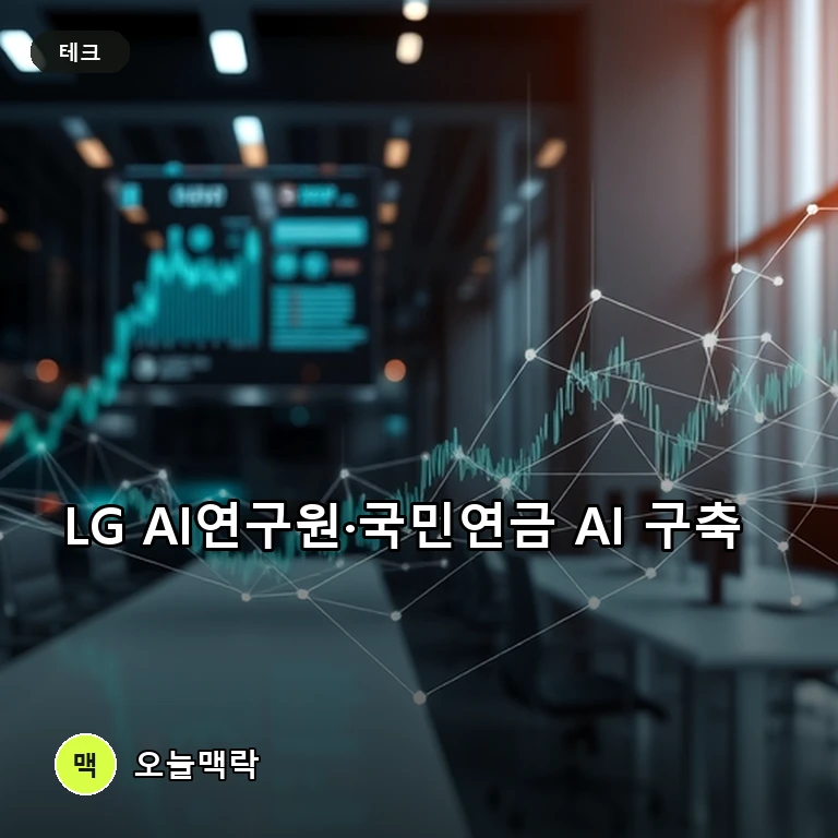 LG AI연구원, 국민연금공단과 손잡고 기금운용 특화 AI 구축 착수 주제를 표현한 편집 이미지