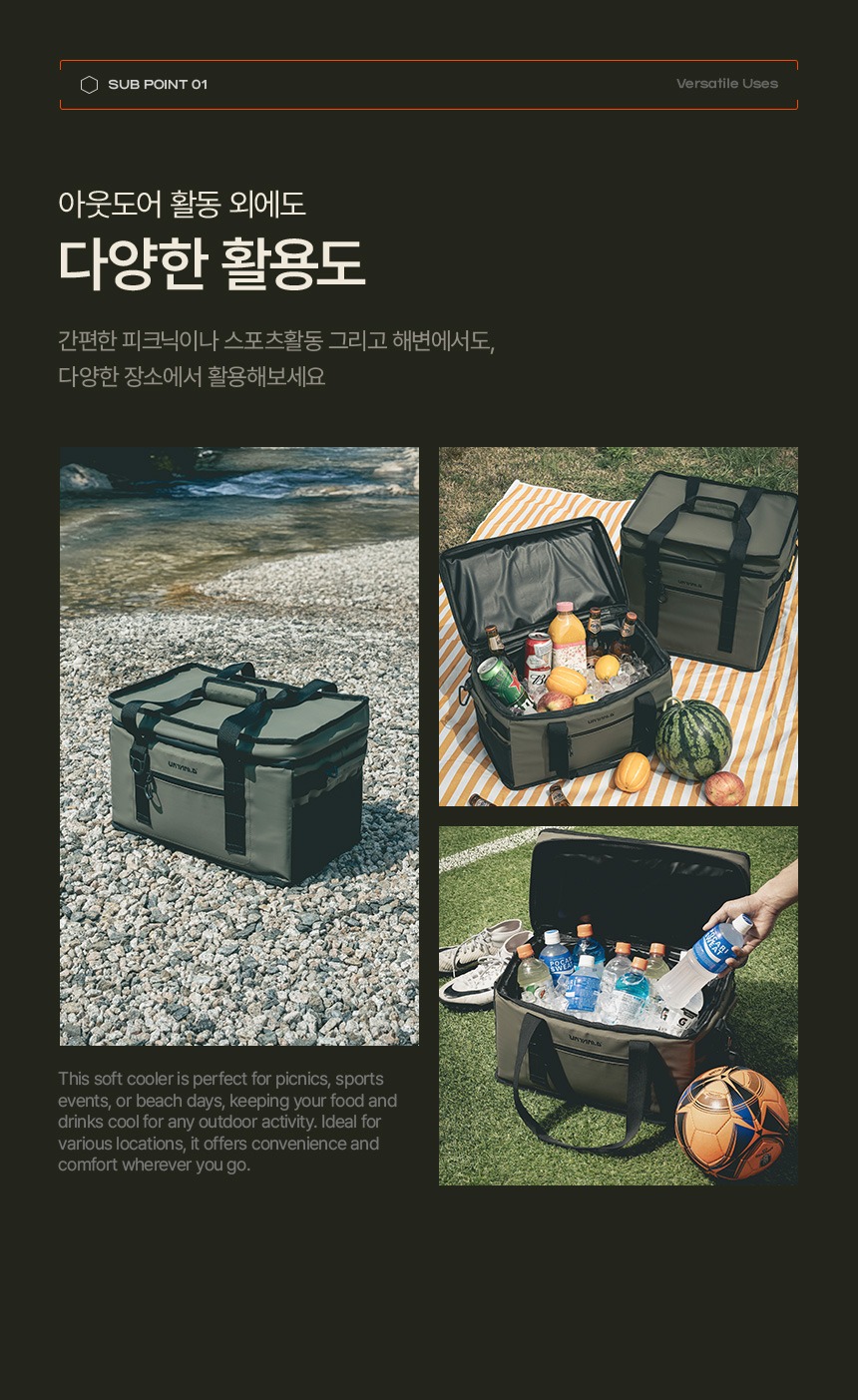 벤딕트 아이스 박스 보냉백 가방 캠핑 쿨러백 소프트쿨러 대형 피크닉 맥주 아크틱 M 제품 이미지