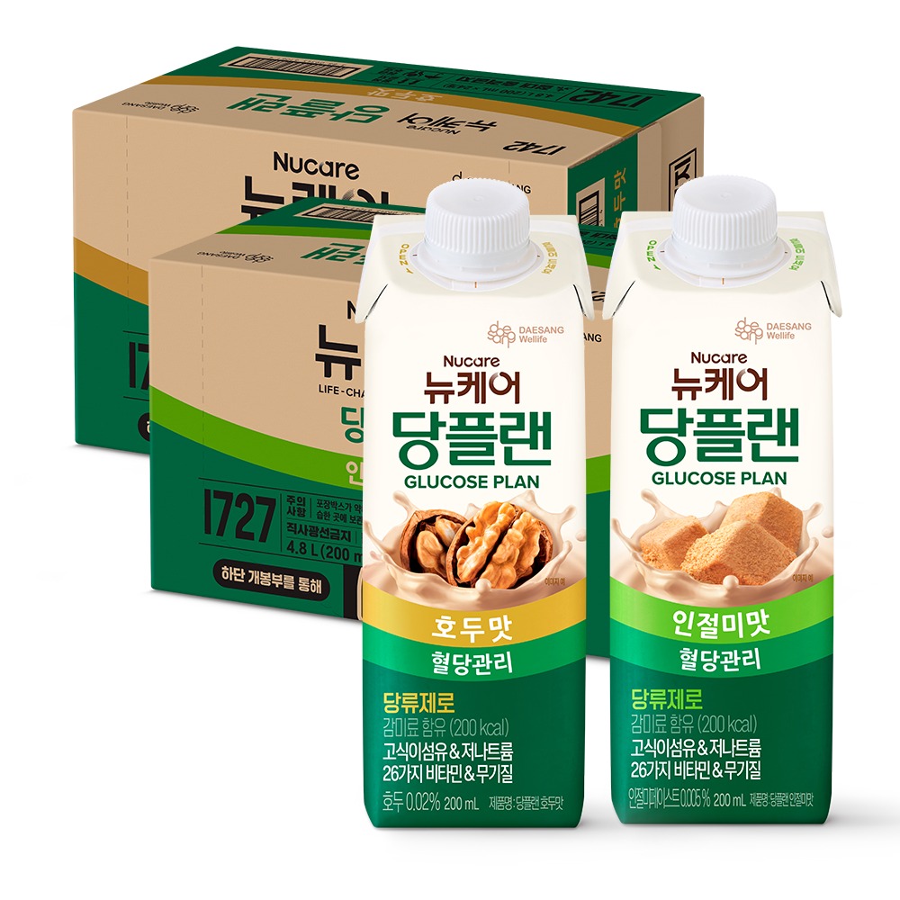 뉴케어 당플랜 호두맛 1BOX+당플랜 인절미맛 1BOX 균형영양식 외 (총 48팩) 제품 이미지
