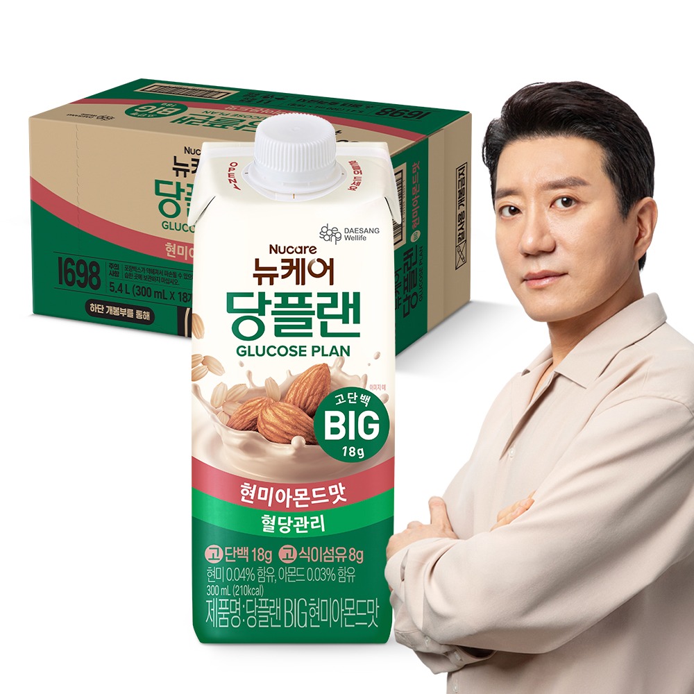 [네이버단독] 뉴케어 당플랜 BIG 고용량 당뇨영양식 현미아몬드맛, 300ml, 18개 제품 이미지