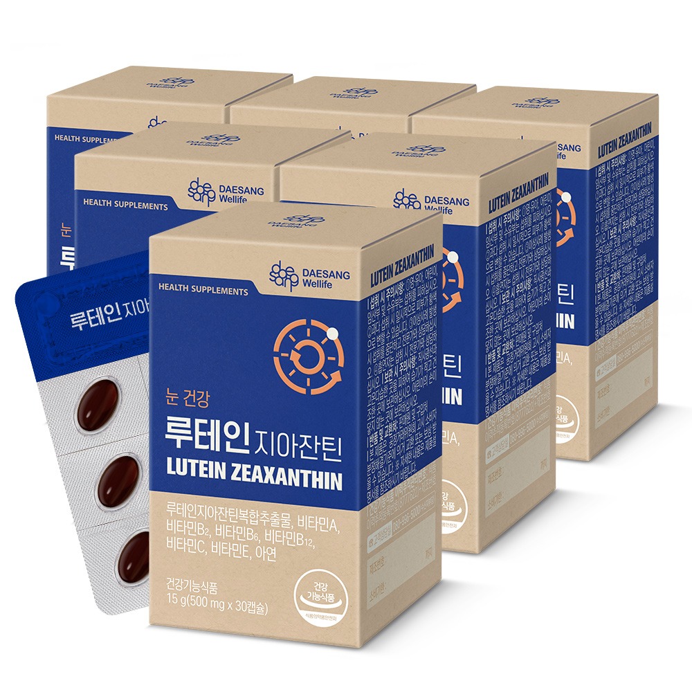 웰라이프 루테인 지아잔틴 (500mg) 눈영양보충용제품 30캡슐, 6개 제품 이미지