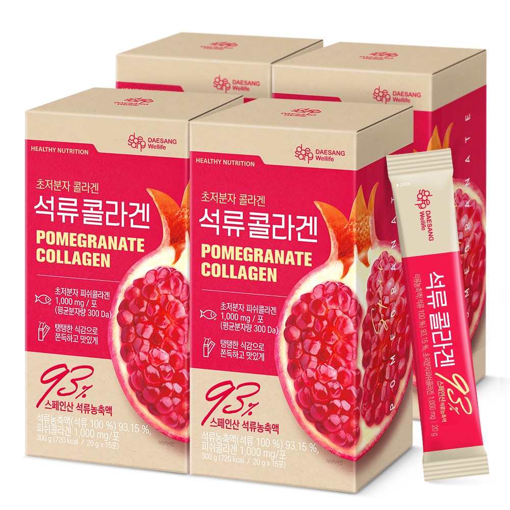 웰라이프 석류 콜라겐 스틱 (20g) 저분자 젤리스틱 피쉬어류 15포, 4개 제품 이미지