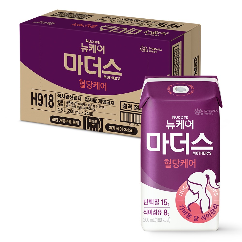 뉴케어 마더스 혈당케어 200mL 24팩 프리미엄 혈당관리영양식 임신성당뇨 제품 이미지
