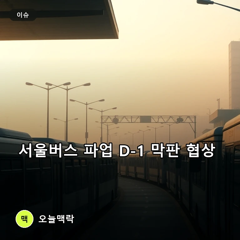서울 시내버스 파업 D-1…노사 막판 협상 속 출퇴근 대란 우려 주제를 표현한 편집 이미지