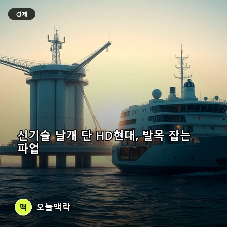HD현대, '바다 위 발전소'와 차세대 선박으로 비전 제시…노사 갈등은 숙제 주제를 표현한 편집 이미지