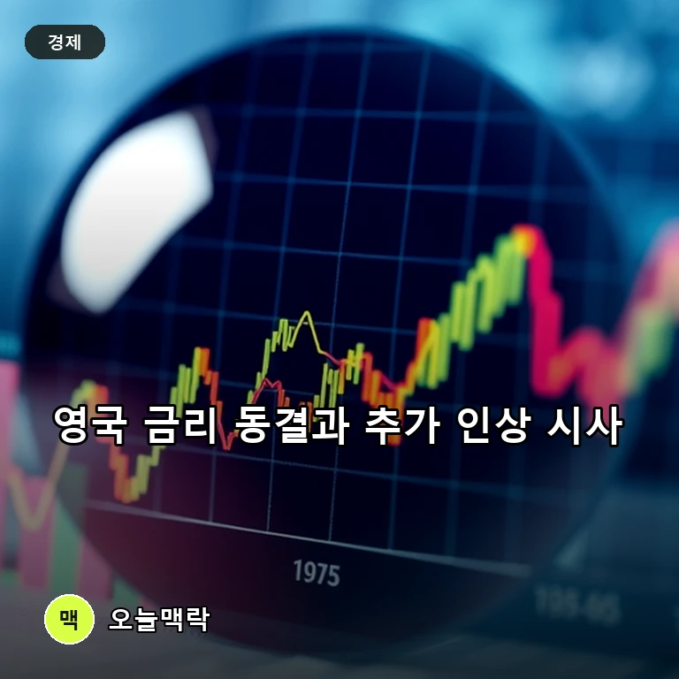 영국 기준금리 3.75% 동결 속 영란은행 총재 추가 인상 가능성 시사 주제를 표현한 편집 이미지