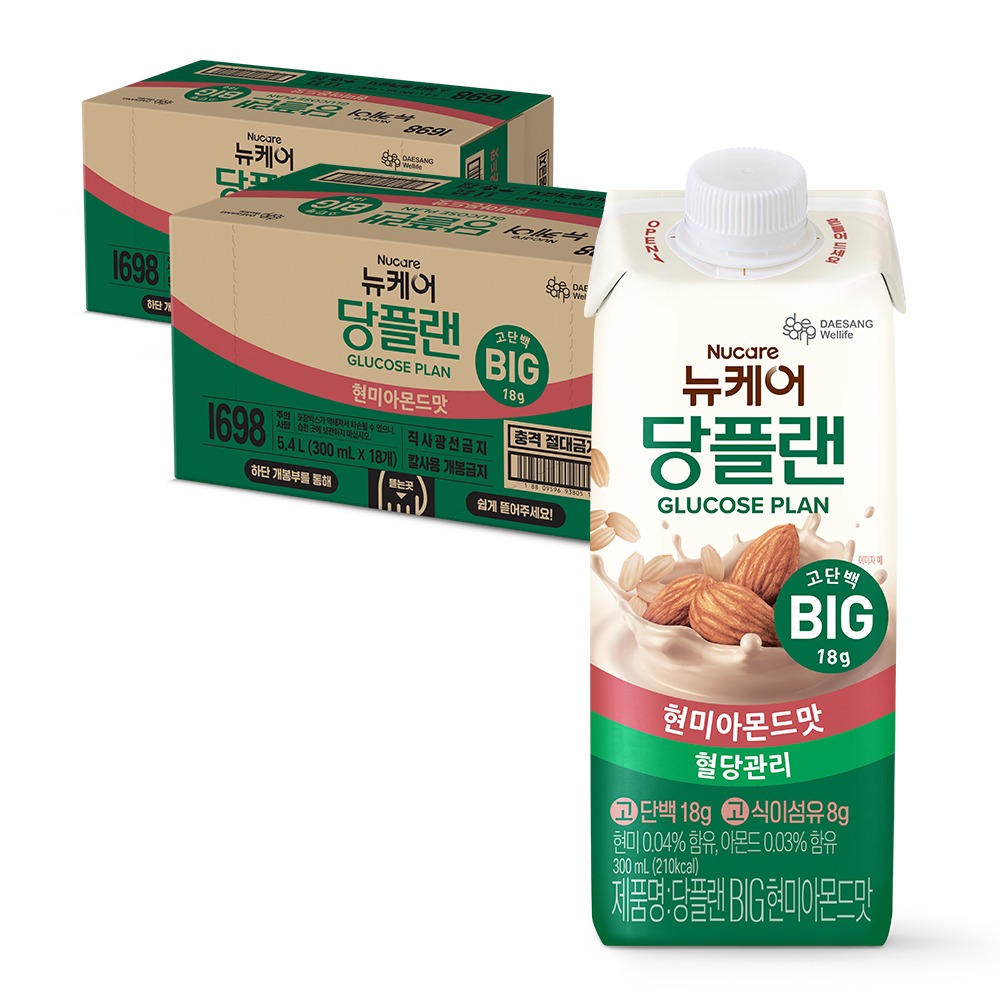 [네이버단독] 뉴케어 당플랜 BIG 고용량 당뇨영양식 현미아몬드맛, 300ml, 36개 제품 이미지