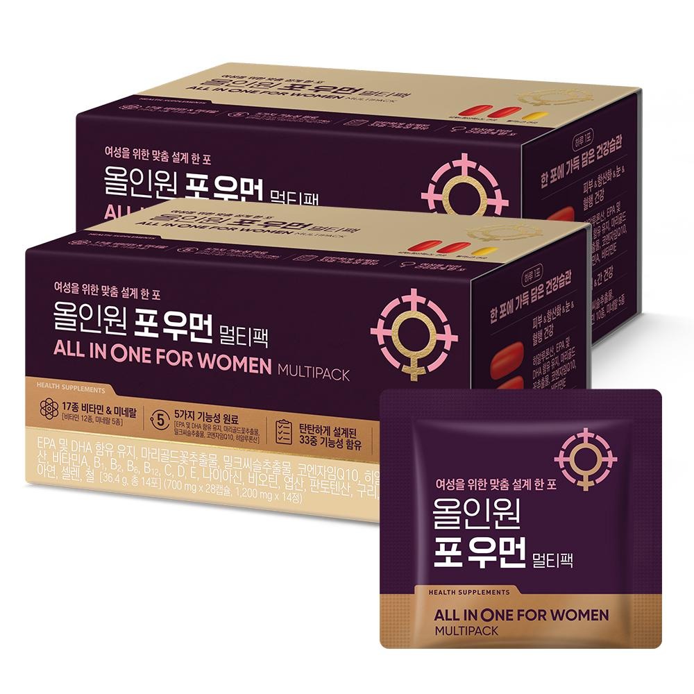 웰라이프 올인원 포 우먼 멀티팩 14포, 2개 제품 이미지