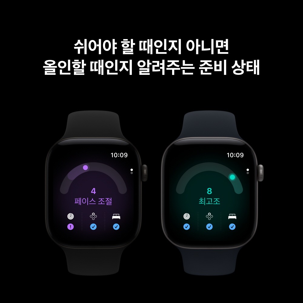 공식 애플워치 12 GPS 46mm 다크 브론즈 알루미늄, 올리브 스포츠 밴드 (M/L) MJEU4KH/A 제품 이미지