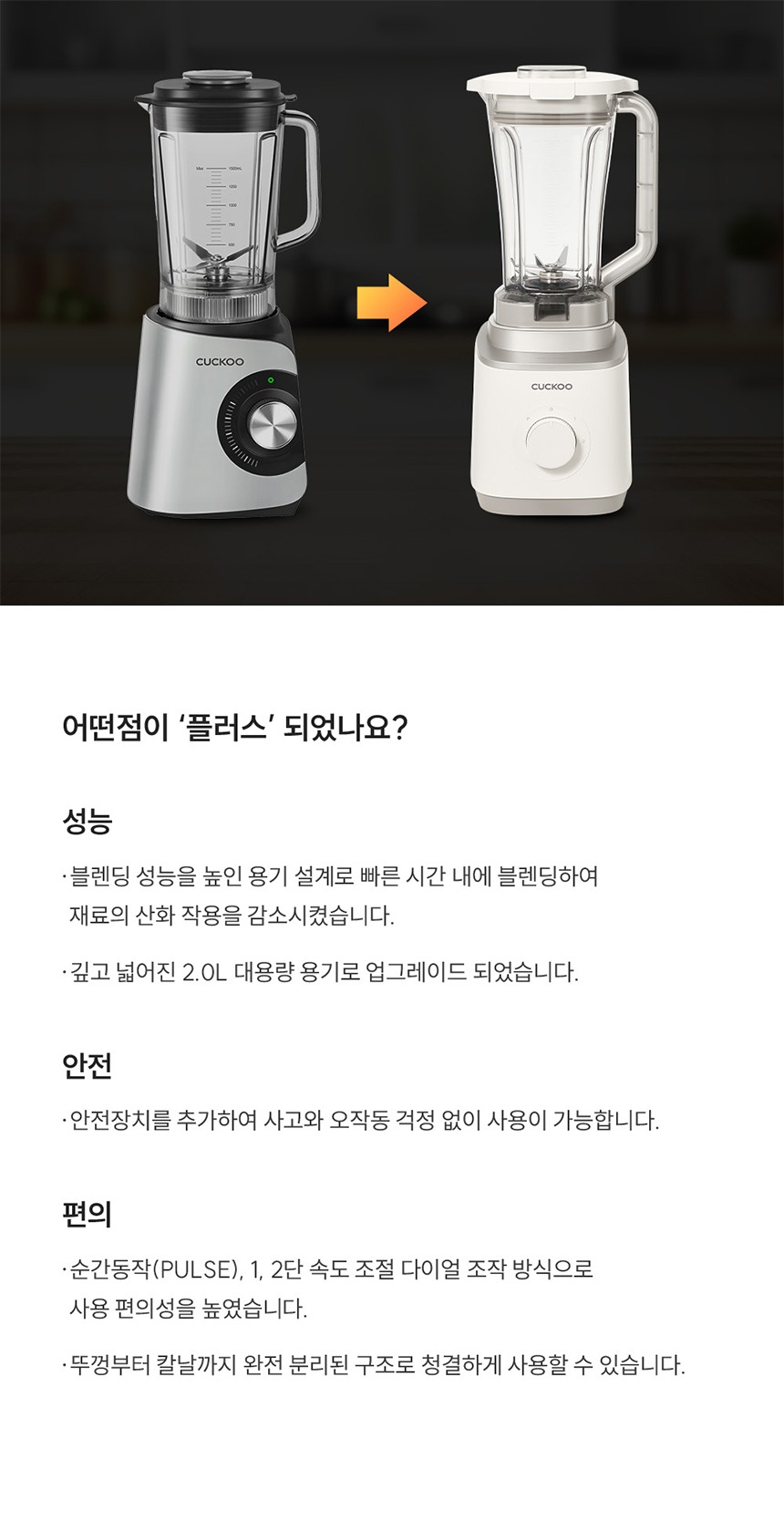 쿠쿠 크로스컷 플러스 양방향 회전칼날 블렌더 믹서기 CFM-GNL210CW 제품 이미지