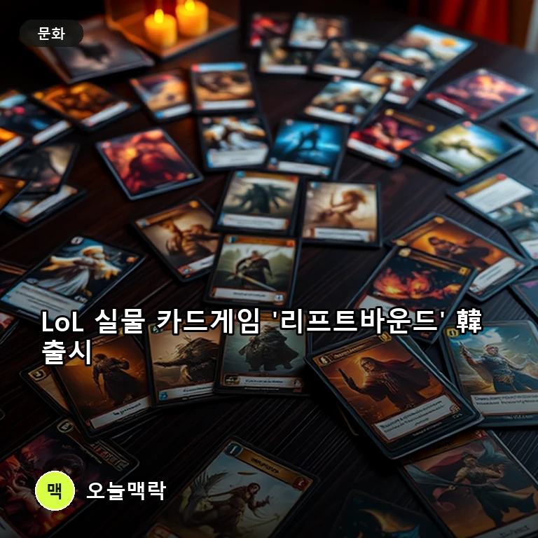 라이엇 게임즈, LoL 기반 실물 카드게임 '리프트바운드' 한국 전격 출시 주제를 표현한 편집 이미지