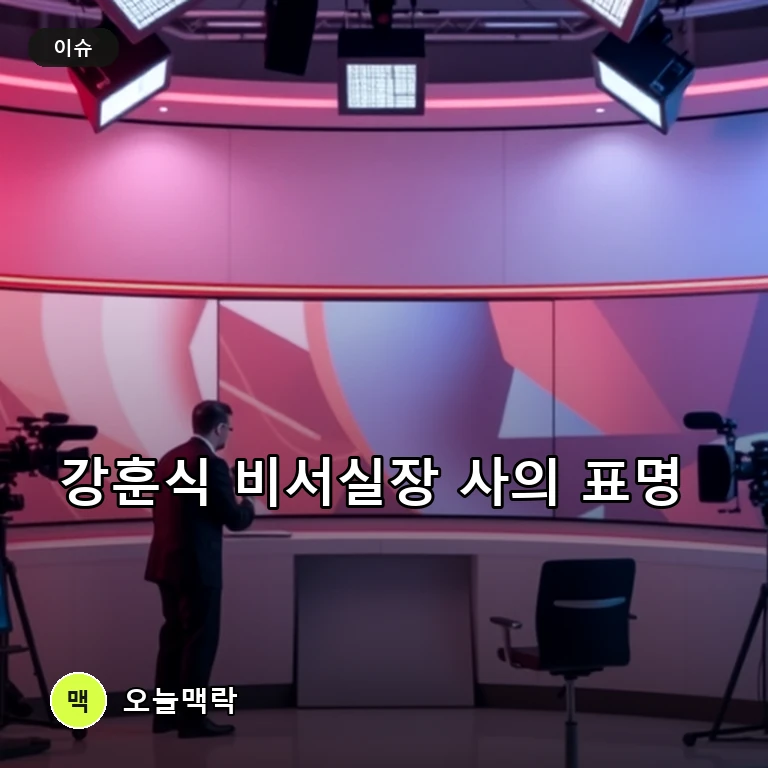 강훈식 비서실장 사의 표명, 장관 인사 논란 속 거취 주목 주제를 표현한 편집 이미지