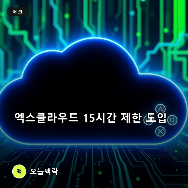 엑스클라우드 무제한 플레이 종료, 월 15시간 제한 도입 주제를 표현한 편집 이미지
