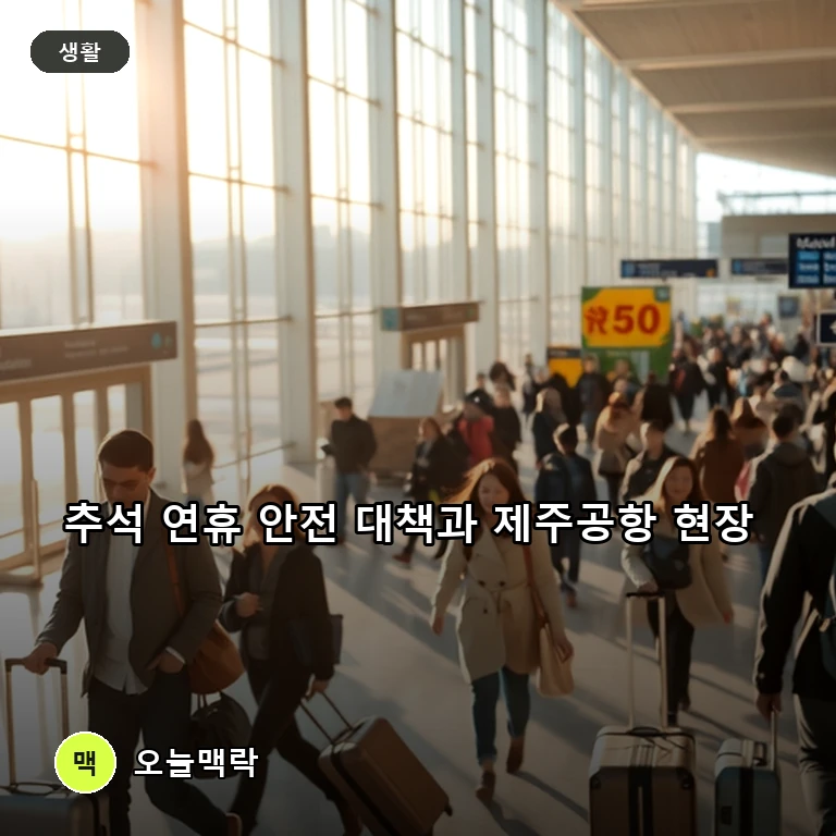 추석 연휴 비상대응 가동한 하남시… 제주공항은 귀성객 몰려 주제를 표현한 편집 이미지