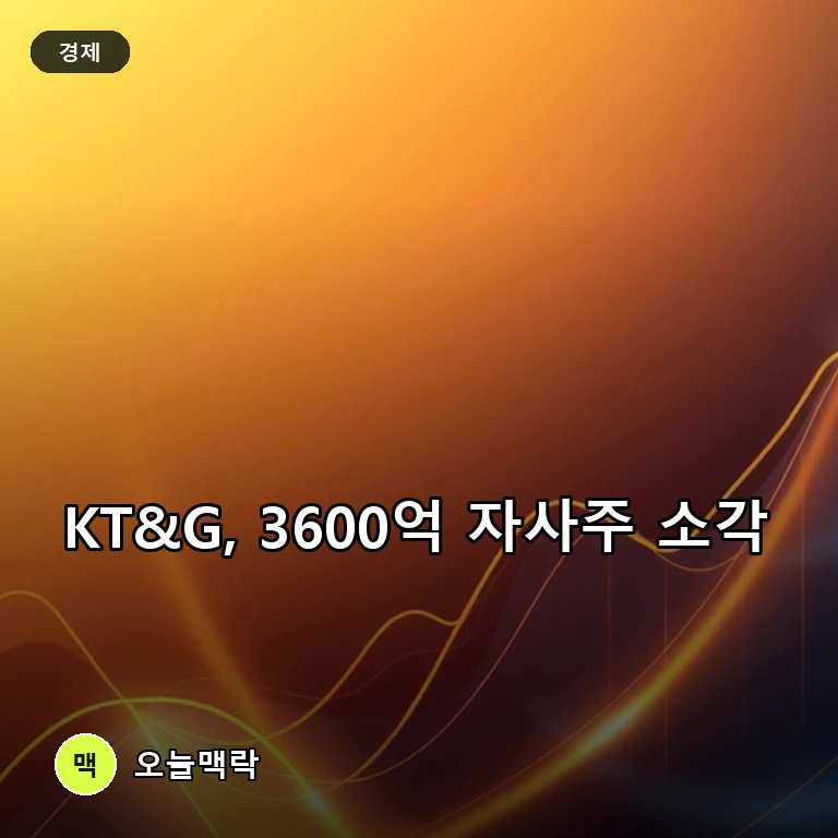 KT&G, 3600억 규모 자사주 매입·소각… 주주환원 약속 지켰다 주제를 표현한 편집 이미지