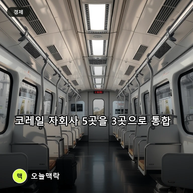 코레일, 자회사 5곳을 3개로 통폐합하고 열차 편의 서비스 개편 주제를 표현한 편집 이미지
