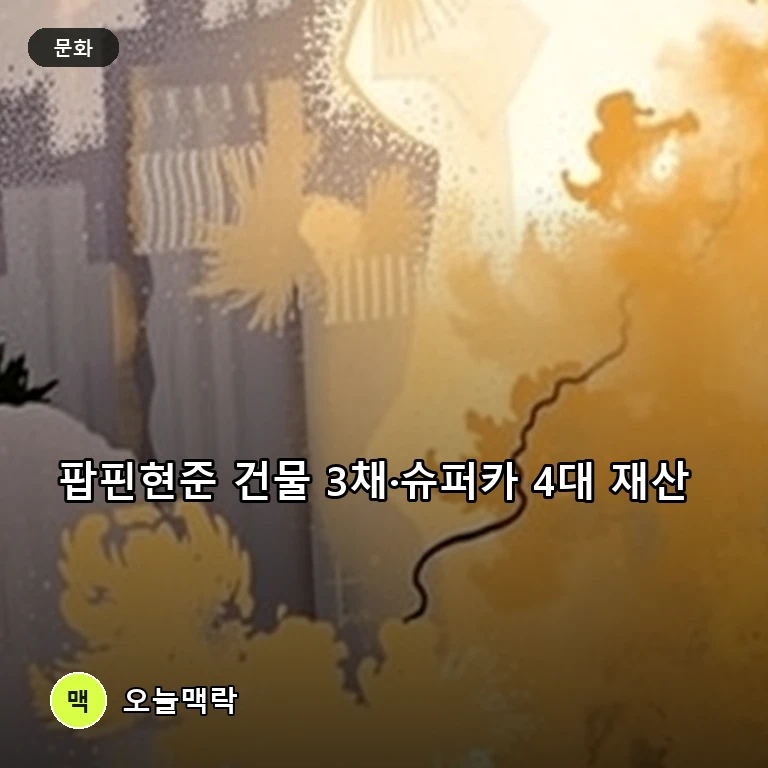 팝핀현준, 건물 3채·슈퍼카 4대 보유한 어마어마한 재산 공개 주제를 표현한 편집 이미지