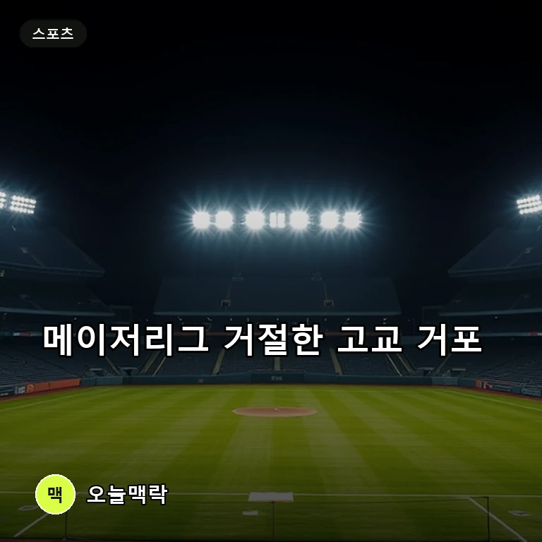 메이저리그 대신 KBO 드래프트 택한 고교 특급… 30홈런 거포 기대감 고조 주제를 표현한 편집 이미지