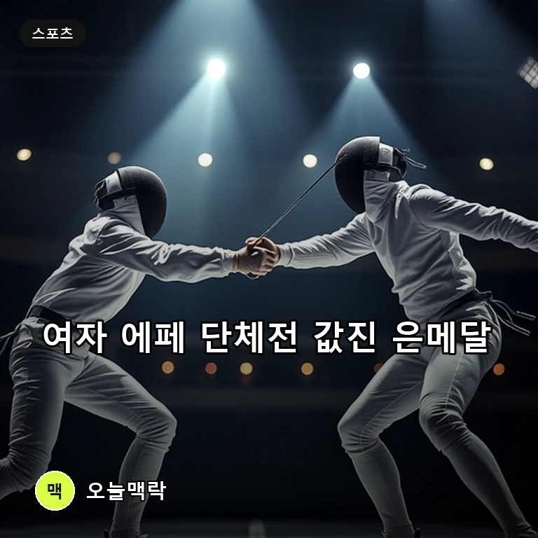 펜싱 여자 에페 단체전 중국에 완패하며 은메달… 송세라 2관왕 무산 주제를 표현한 편집 이미지