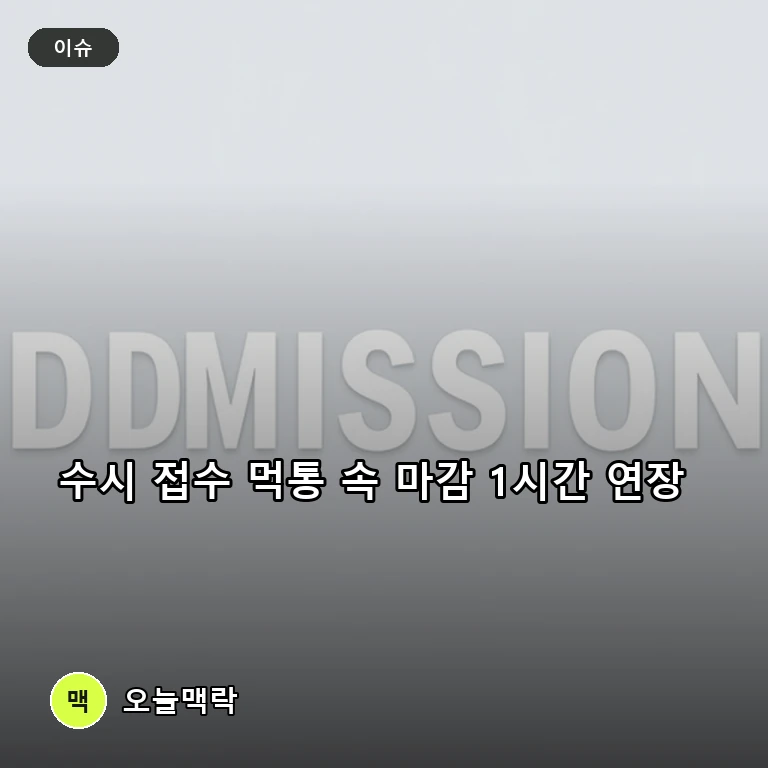 대입 수시 원서접수 먹통 사태, 마감 연장으로 80개 대학서 3100건 이상 추가 접수 주제를 표현한 편집 이미지