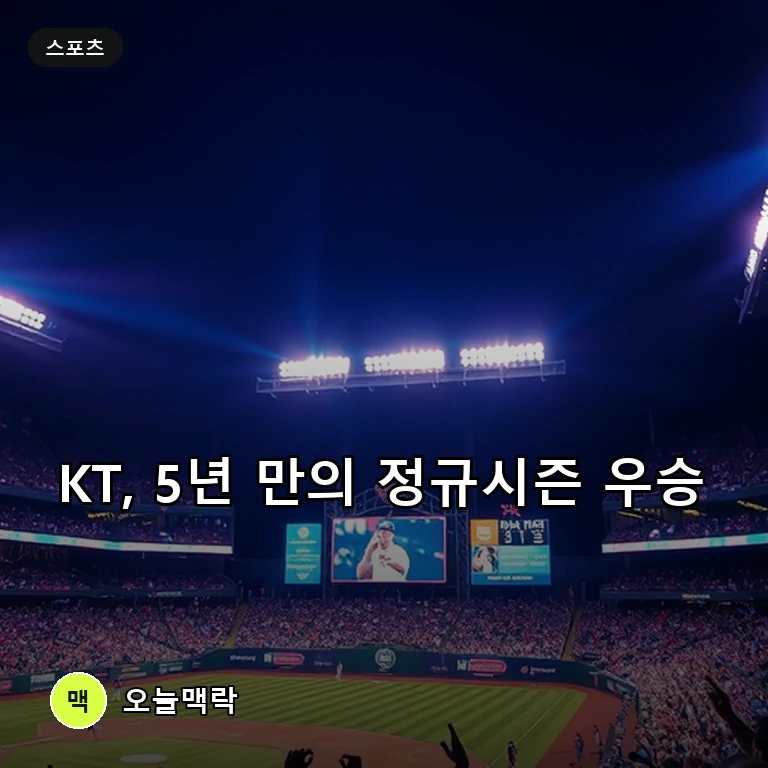 KT, 5년 만에 프로야구 정규시즌 우승…역대 두 번째 한국시리즈 직행 주제를 표현한 편집 이미지