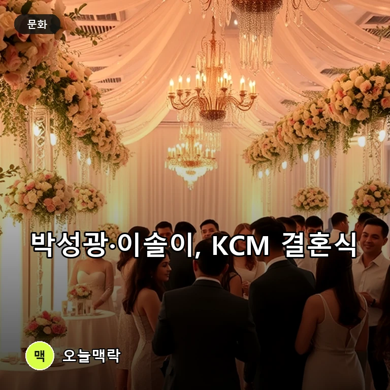 박성광·이솔이 부부, KCM 결혼식 참석… 최근 불거진 이혼설 일축 주제를 표현한 편집 이미지