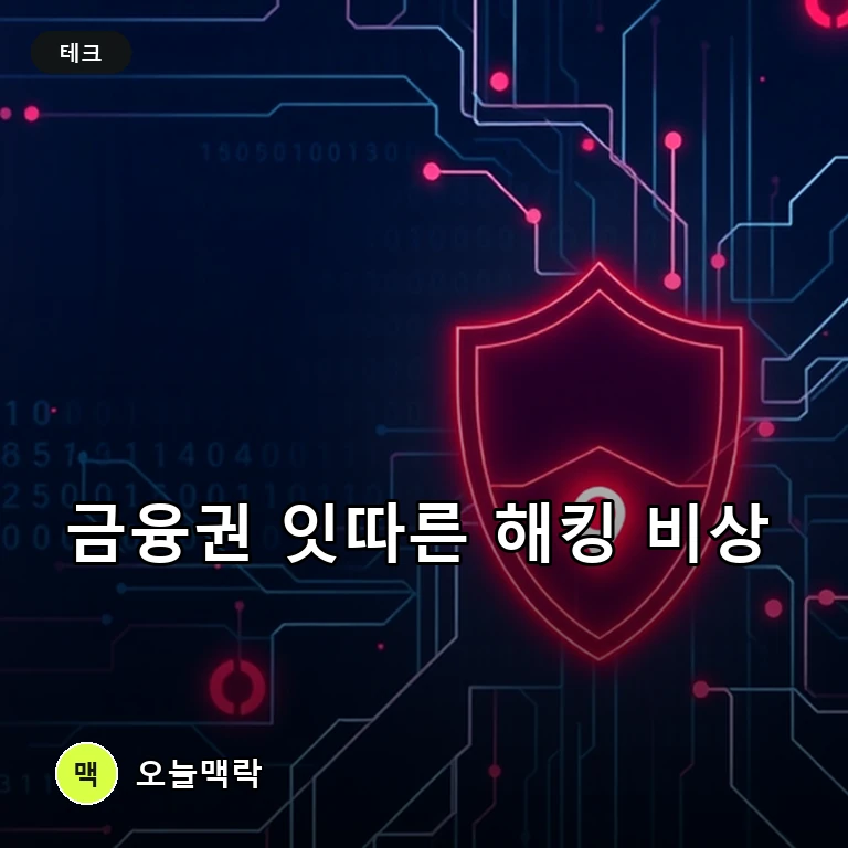 저축은행·캐피탈·시중은행까지 금융권 전반 해킹 초비상 주제를 표현한 편집 이미지